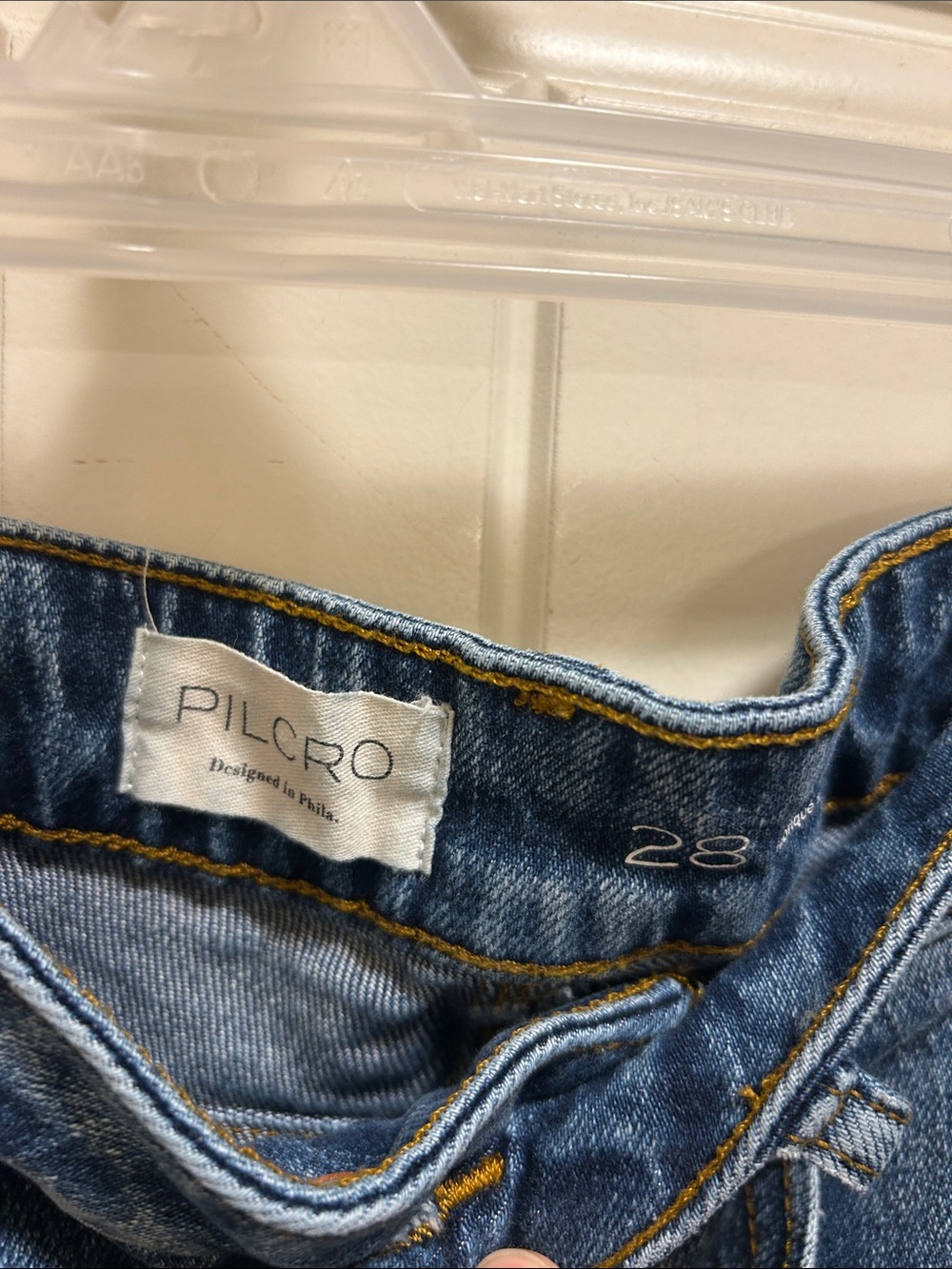 Pilcro Darien 70s flare leg Denim Jeans in Medium Blue - Picture 3 of 5